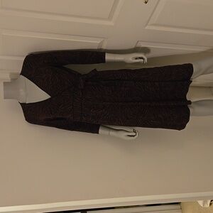 BCBG MAXAZRIA Zebra Print Wrap Dress Black Brown Maroon Size Small